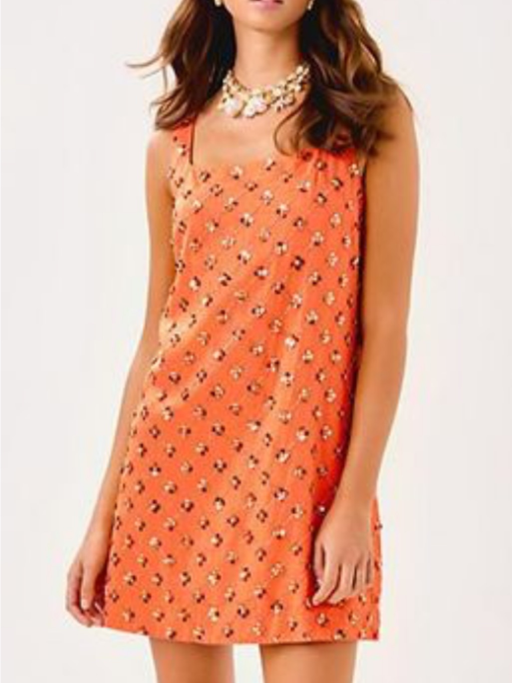 Lilly Pulitzer, Tamala Dress. Papaya Beaded Sequin Embellishment. Size 6.